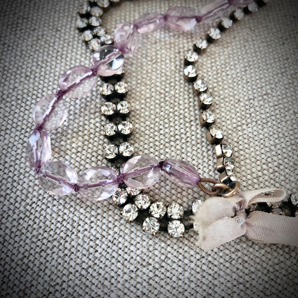 J. Crew Vintage Multi Strand Necklace in Lavender - Picture 1 of 5